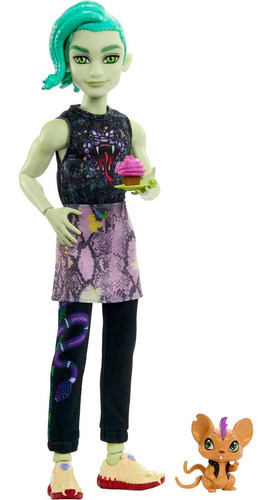 Monster High Deuce Gorgon - Muñeca Posable, Mascota Y Acce.