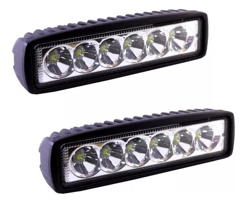 2 Faros Led Rectangulares Luz Blanco Base 6 Cree Led