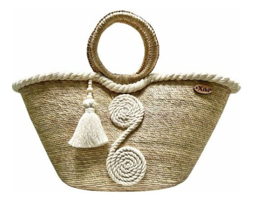 Bolsa De Dama Para Playa Artesanal Mujer Yute Marca Bohemio