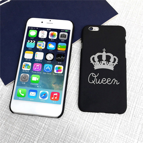 Moda King Queen Lovers Telefone Móvel Pc Scrub Capa Su