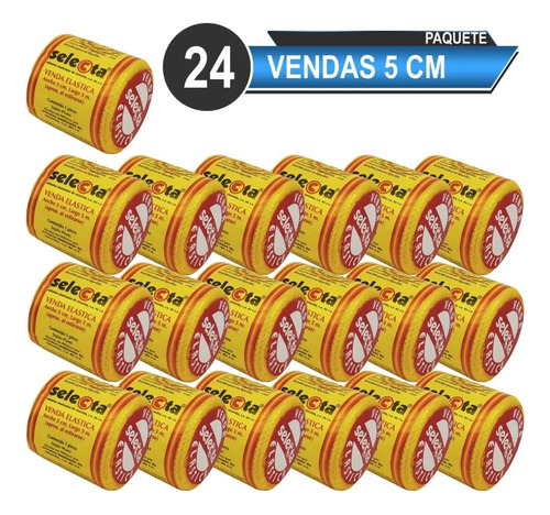 Venda Elástica Selecta 5cm X 5mts Paquete C/24