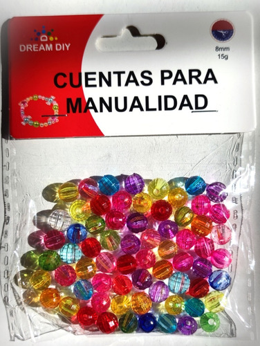 Cuentas Plásticas Ovalada 8 Mm 45 Gramos (3 Bolsas) Mult 4