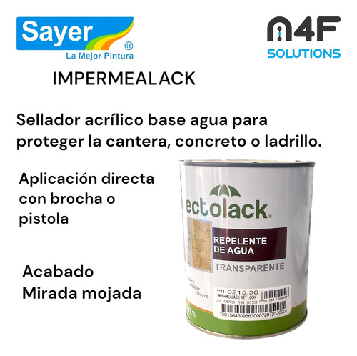 Sellador Acrílico Base Solvente Impermealack Wetlook Hi-0215