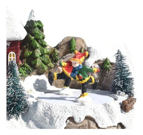 Small Christmas Scene House Decoration Resin Winter Estilo A