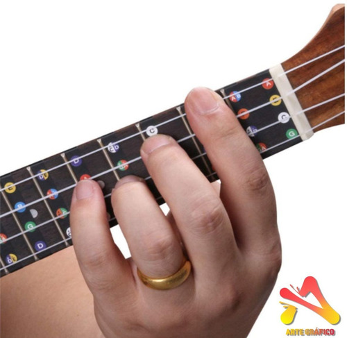 Pegatinas Stickers Autohadesivo Para Ukelele Notas Diapasón 