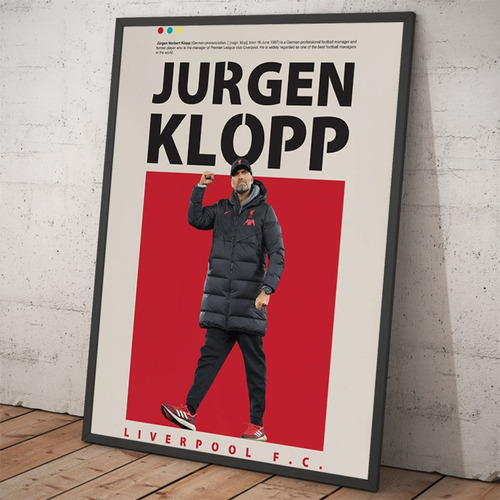 Cuadro Decorativo Poster Jurgen Klopp Liverpool Fc Alemania
