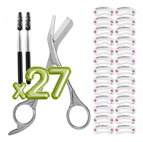 Kit Diseño Recorte Tijera Corte Cejas Peine Cepillo Beauty F