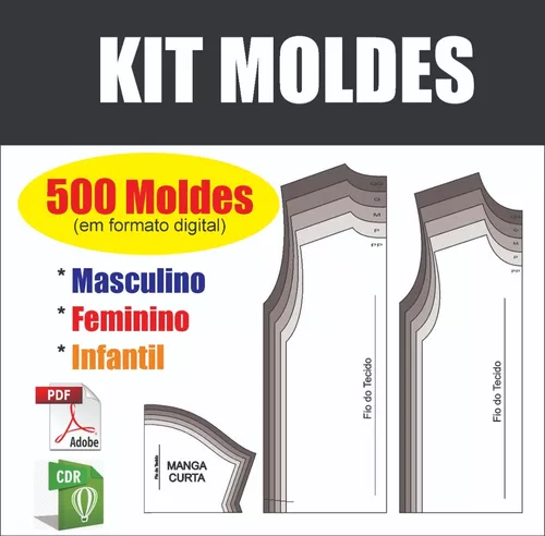 Kit 500 Moldes De Roupas Pronto Para Imprimir | MercadoLivre