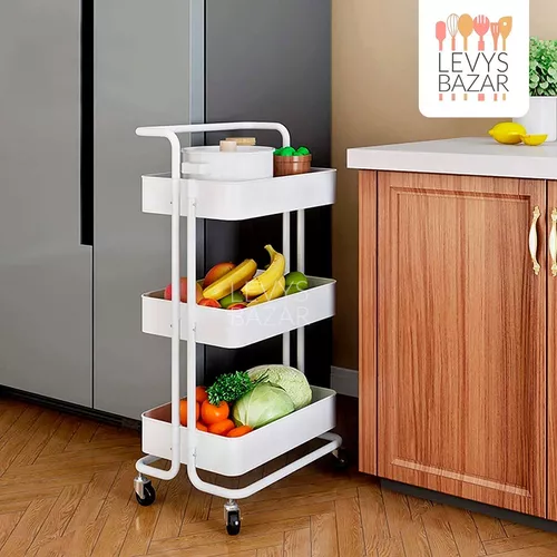 Carrito Organizador Cocina Multiuso 3 Pisos Con Ruedas