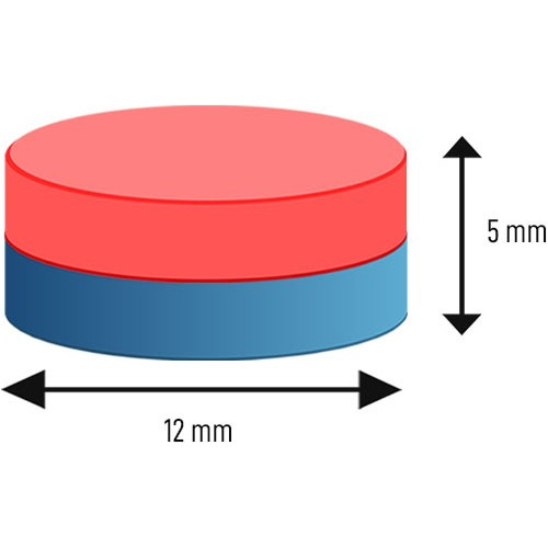 Ímã Neodímio Ø 12x5 Mm N35 100 Unidades