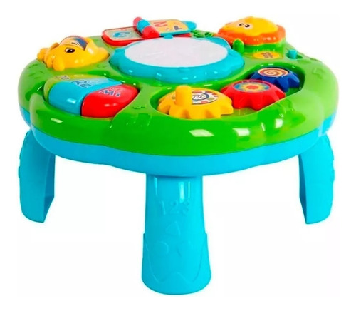 Mesa De Actividades Juguete Bebe Música Y Luces Color Verde Lima