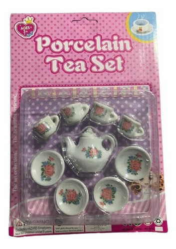 Set Vajilla Porcelana Te Juguetería Porcelana Niña X9 Piezas