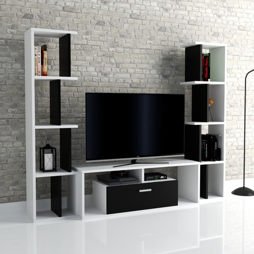 Modular Centro De Entretenimientos Mesa Lcd Led Antibes Color Marrón