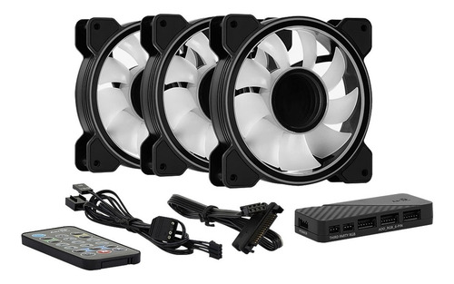 Imagen 3 de 5 de Kit 3 Ventiladores Gamer Aerocool Mirage 12 Pro Rgb 120mm