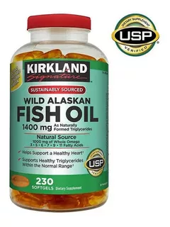 Omega 3 Wild Alaskan Fish Oil 1400-230 Softgel Kirkland -usa Sabor Sem Sabor