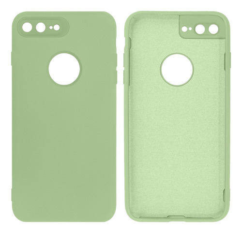 Capa Proteção Câmera Furo Compatível C/ iPhone 7 Plus 8 Plus Cor Verde Menta