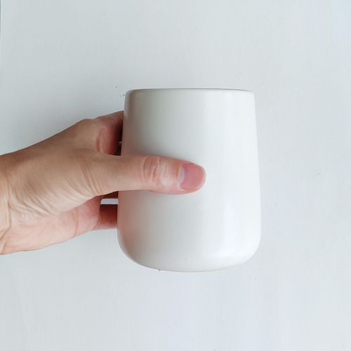 Vaso Porta Cepillo De Dientes De Dolomite Blanco