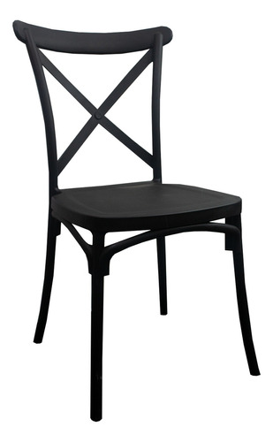 Silla Moderna Minimalista Crossback Comedor Restaurant Negro