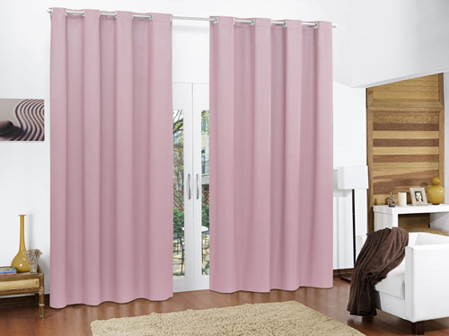 Cortina Pra Sala Ou Quarto Cortina Blackout 2,80 X 2,80m Cor Rosa