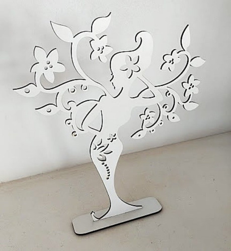 Imagem 3 de 4 de Porta Brincos Mulher Branco Mdf 3mm