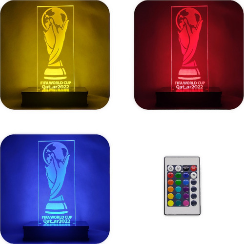 Lámpara Led 3d Copa Del Mundo Qatar 2022 
