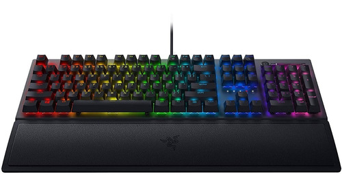 Teclado gamer Razer Black Widow BlackWidow V3 QWERTY Razer Yellow inglés US color negro con luz RGB