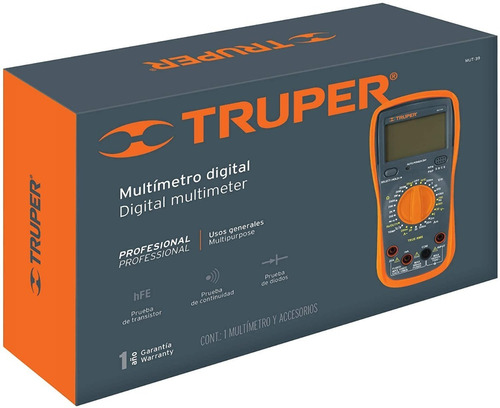 Tester Multimetro Digital Truper Mut-39 Profesional Indust.