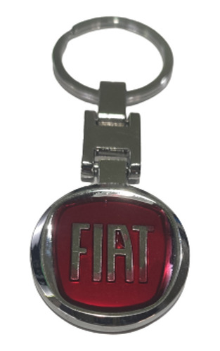 Llavero Cromado Importado De Metal Con Logo Fiat Ambos Lados
