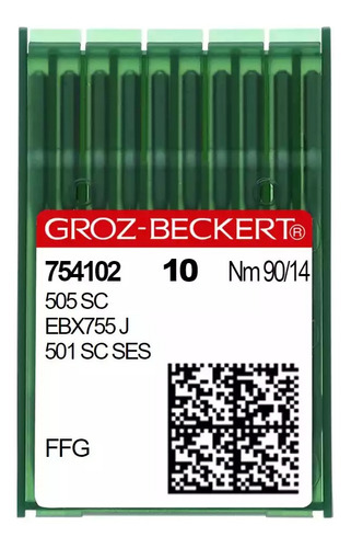 Aguja Groz-beckert® 505 Sc/1807 D/501 Sc/755 H 90/14 - Ffg