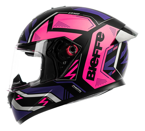 Capacete Bieffe B12 Phanton Feminino Rosa Moto Aerofolio