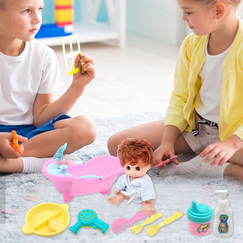 Set De Baño Para Muñecas Esmaltadas I, Casa De Juegos Para N