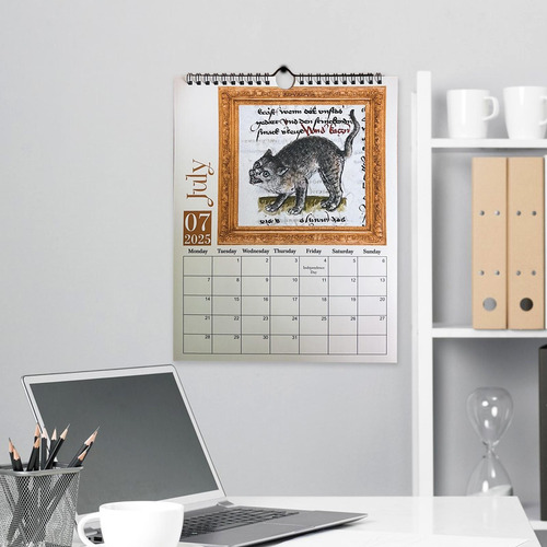 Calendario De Gato Medieval 2025 Calendario De Pared De Gato