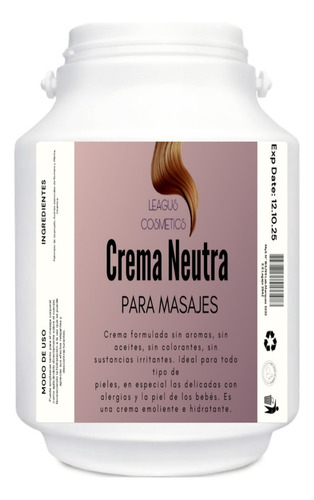 Crema Masajes Neutra 5 Kilos