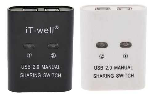 Usb 2.0 Interruptor De Manual Hub Kvm 2 Puertos Negro Negro
