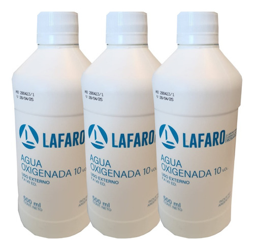 Agua Oxigenada Lafaro 10 Vol De 500ml. 