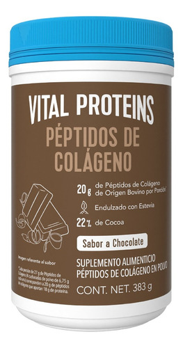 Péptidos De Colágeno Vital Proteins Sabor Chocolate 383g