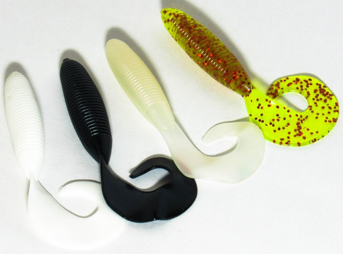 Imagem 5 de 7 de Pacote Com 12 Iscas Artificiais Grub Silicone P/ Pesca