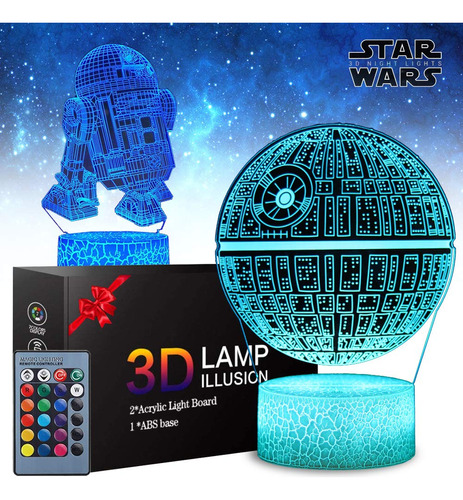 Lámpara De Ilusión 3d De Regalos De Star Wars 2 Patro...