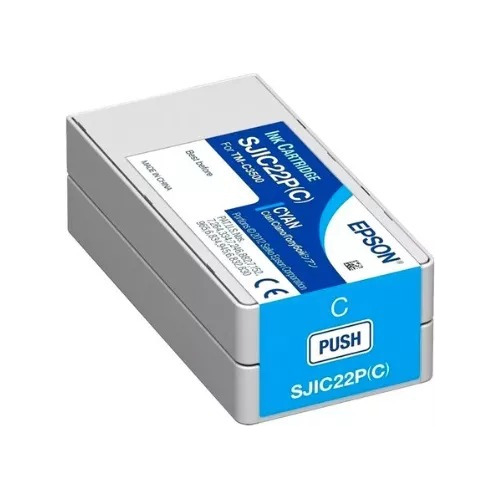 Cartucho De Tinta Epson Sjic22p, Cian, Para Epson Tm-c3500