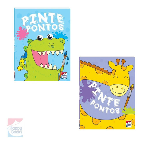 Livro Passatempo Infantil Pintura Livro Pinte Os Pontos - Kit 2 | Happy Books