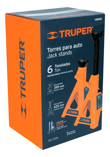 Torre Para Auto 6 Ton 2 Piezas Truper 14845
