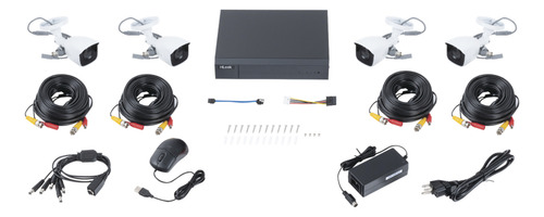Kit Turbohd 1080p Dvr 4 Cámaras Bala Metal Hl24lqkits-m(b) Blanco