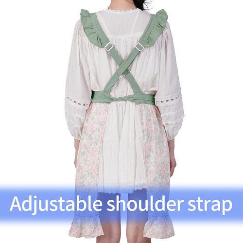 Delantales Para Mujer Con Bolsillos, De Algodón, Ajustables