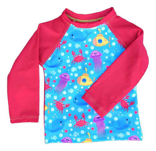 Remera Manga Larga Proteccion Uv 50 Malla Filtro Solar Niños