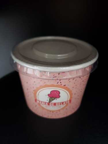 2000 Potes Papel Sorvete, Açaí 100 Ml Personalizados C/tampa