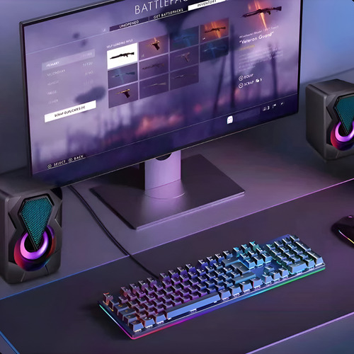 Caixinha De Som Gamer 10w P/ Computador Notebook 10w P2 Usb Cor Preto 110v/220v