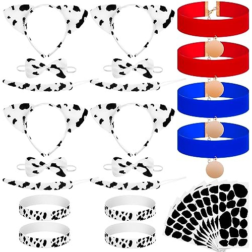 Siifert Juego De 32 Piezas De Disfraz De Dálmata De Vaca De 