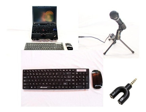 Kit Podcast Microfone Para Podcast C/ Teclado Mouse Wireless