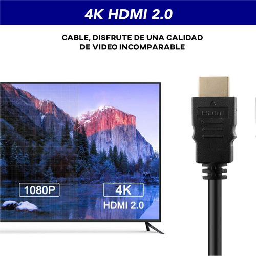 Imagen 4 de 10 de Cable Hdmi 2 Metros Ps3 / 4 / 5 Xbox Laptop Pc Full Hd 1080p