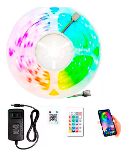 Tira Cinta Led Luces Multicolor Bluetooth App 5 Metros